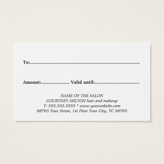 シンプルエレガント白黒はっきりしたサロン (裏面)