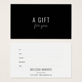 シンプルエレガント白黒ギフト証明書