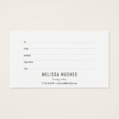 シンプルエレガント白黒ギフト証明書 (裏面)