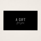 シンプルエレガント白黒ギフト証明書 (正面)