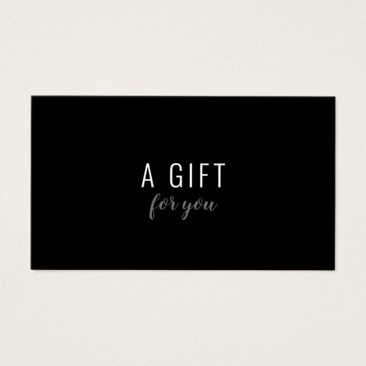 シンプルエレガント白黒ギフト証明書 (正面)