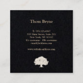 シンプルエレガント白黒クラシックツリーロゴ スクエア名刺 (裏面)