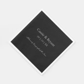 シンプルエレガント白黒ゴシック結婚ズ スタンダードランチョンナプキン (角)