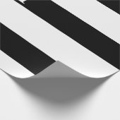 シンプルエレガント白黒ストライプシンプルモノグラム ラッピングペーパー (角)