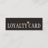 シンプルエレガント白黒フェイク金ゴールドはっきりしたハート ロイヤリティカード (正面)