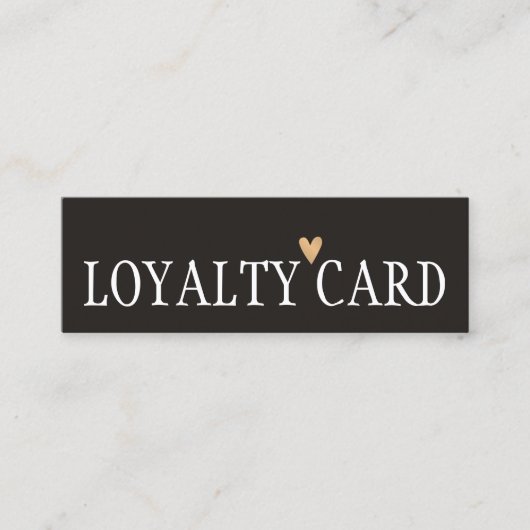 シンプルエレガント白黒フェイク金ゴールドはっきりしたハート ロイヤリティカード (正面)