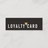 シンプルエレガント白黒フェイク金ゴールドハートロイヤリティ ロイヤリティカード (正面)