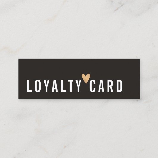 シンプルエレガント白黒フェイク金ゴールドハートロイヤリティ ロイヤリティカード (正面)