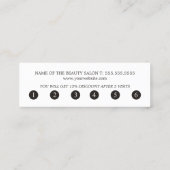 シンプルエレガント白黒フェイク金ゴールドハート ロイヤリティカード (裏面)