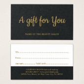 シンプルエレガント白黒フェイク金ゴールド美しい (正面&裏面)