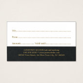 シンプルエレガント白黒フェイク金ゴールド美しい (裏面)