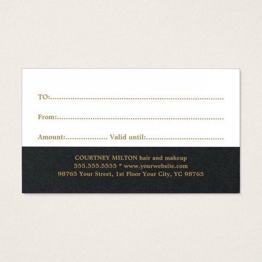 シンプルエレガント白黒フェイク金ゴールド美しい (裏面)