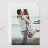 シンプルエレガント白黒フォトQRコード結婚s 招待状 (正面)