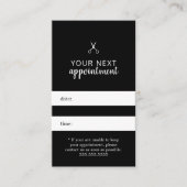 シンプルエレガント白黒ヘアアポイントメント 予約カード (正面)