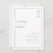 シンプルエレガント白黒ミニマル 招待状 (正面)