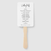 シンプルエレガント白黒モダン結婚式 プログラム ハンドファン (裏面)