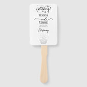 シンプルエレガント白黒モダン結婚式 プログラム ハンドファン (正面)