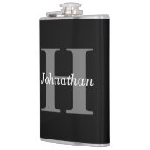シンプルエレガント白黒モノグラムモノグラムの フラスク (左)