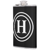 シンプルエレガント白黒モノグラムモノグラムの フラスク (左)
