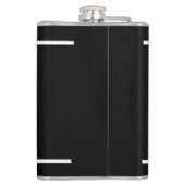 シンプルエレガント白黒モノグラムモノグラムの フラスク (裏面)