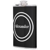 シンプルエレガント白黒モノグラモノグラムのムFl フラスク (左)