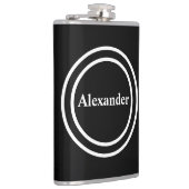 シンプルエレガント白黒モノグラモノグラムのムFl フラスク (右)