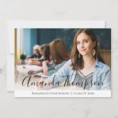 シンプルエレガント白黒数々の写真卒業 招待状 (正面)