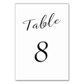 シンプルエレガント白黒結婚の テーブルナンバー (正面)