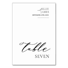 シンプルエレガント白黒結婚の テーブルナンバー