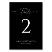シンプルエレガント白黒結婚の テーブルナンバー (裏面)