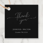 シンプルエレガント白黒結婚の フェイバータグ (正面)