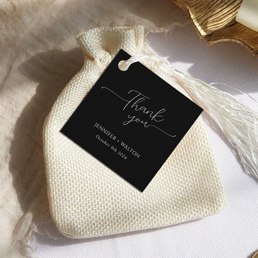 シンプルエレガント白黒結婚の フェイバータグ