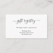 シンプルエレガント白黒結婚ギフト原簿 エンクロージャーカード (正面)