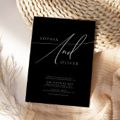 シンプルエレガント白黒結婚ズ 招待状