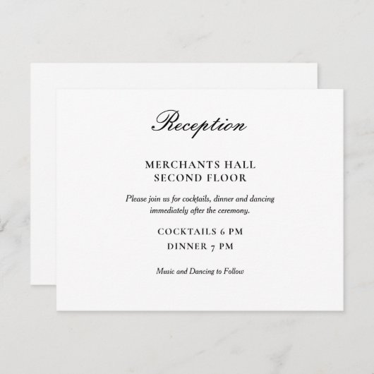 シンプルエレガント白黒結婚ズ 招待状 (正面/裏面)