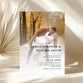 シンプルエレガント白黒結婚写真 招待状