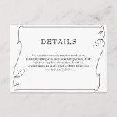 シンプルエレガント白黒結婚詳細 エンクロージャーカード (正面)