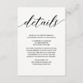 シンプルエレガント白黒結婚詳細 エンクロージャーカード (正面)