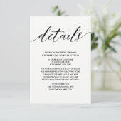 シンプルエレガント白黒結婚詳細 エンクロージャーカード (スタンド正面)