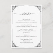 シンプルエレガント白黒結婚詳細 エンクロージャーカード (正面)