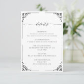 シンプルエレガント白黒結婚詳細 エンクロージャーカード (スタンド正面)