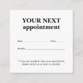 シンプルエレガント白黒美しいアポイントメントカード エンクロージャーカード (正面)