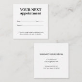 シンプルエレガント白黒美しいアポイントメントカード エンクロージャーカード (正面/裏面)