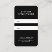 シンプルエレガント白黒美しいアポイントメント 予約カード (正面)