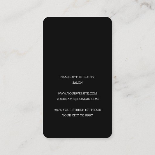 シンプルエレガント白黒美しいアポイントメント 予約カード (裏面)