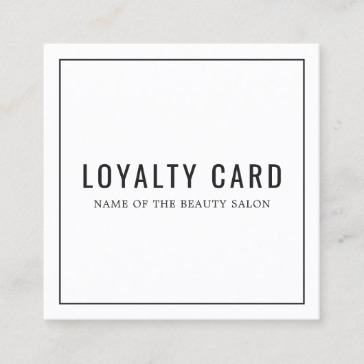 シンプルエレガント白黒美しいロイヤリティカード ロイヤリティカード (正面)