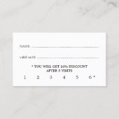 シンプルエレガント白黒美しいロイヤリティカード ロイヤリティカード (裏面)