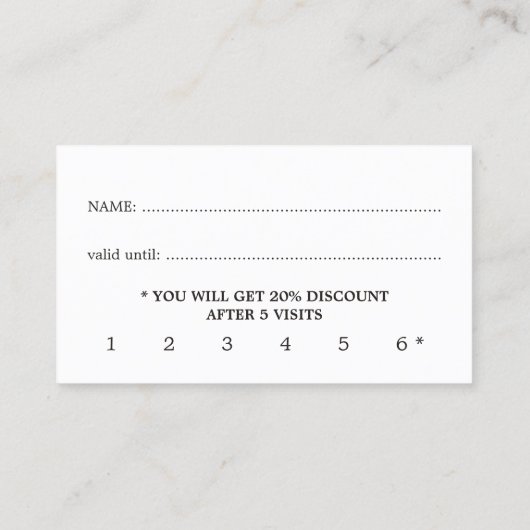 シンプルエレガント白黒美しいロイヤリティカード ロイヤリティカード (裏面)