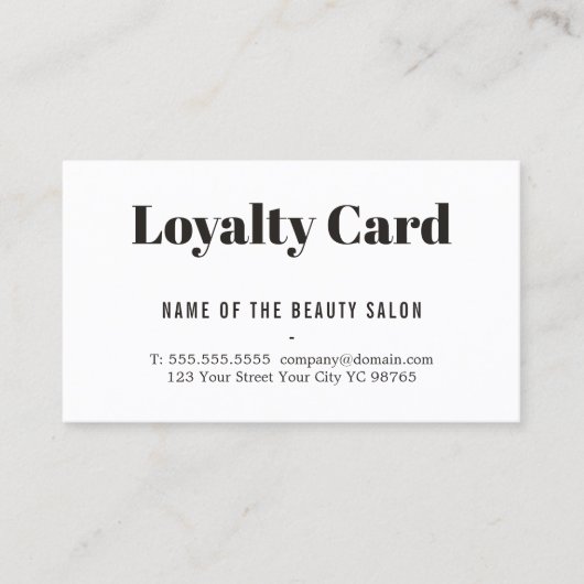 シンプルエレガント白黒美しいロイヤリティカード ロイヤリティカード (正面)