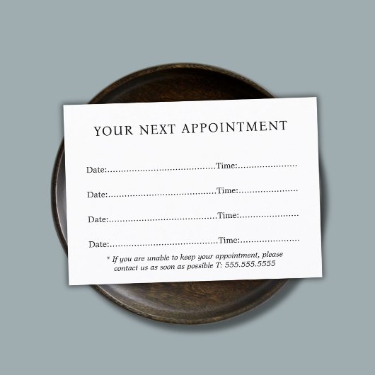 シンプルエレガント白黒美しい 予約カード